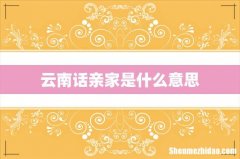 云南话亲家是什么意思
