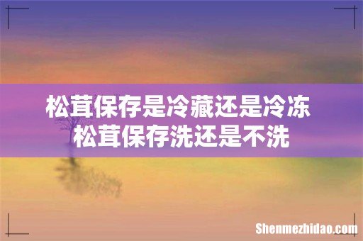 松茸保存是冷藏还是冷冻 松茸保存洗还是不洗