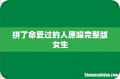 拼了命爱过的人原唱完整版女生