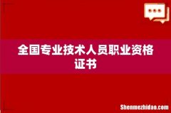 全国专业技术人员职业资格证书