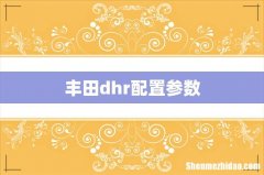丰田dhr配置参数