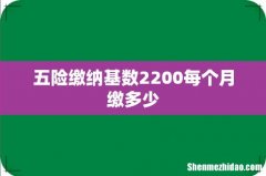 五险缴纳基数2200每个月缴多少