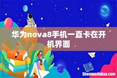 华为nova8手机一直卡在开机界面