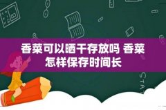 香菜可以晒干存放吗 香菜怎样保存时间长