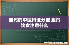 泄泻的中医辩证分型 腹泻饮食注意什么