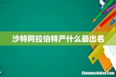 沙特阿拉伯特产什么最出名