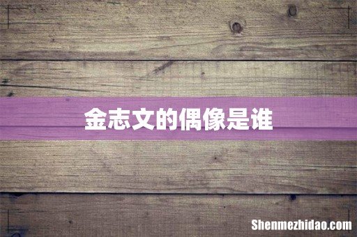 金志文的偶像是谁