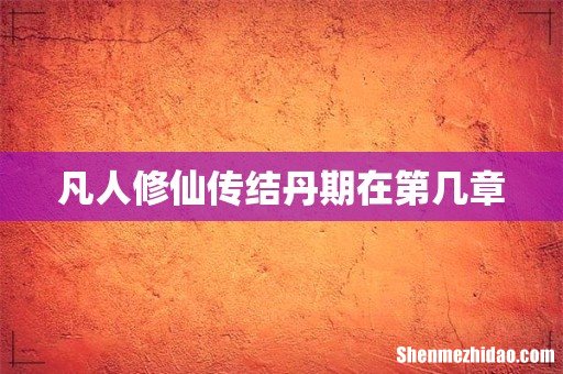 凡人修仙传结丹期在第几章