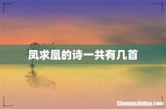 凤求凰的诗一共有几首