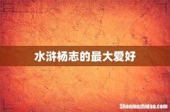 水浒杨志的最大爱好