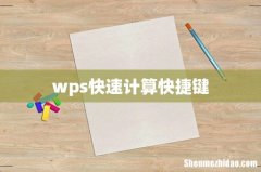 wps快速计算快捷键