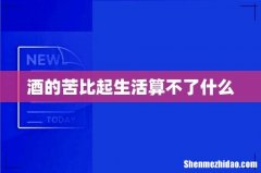 酒的苦比起生活算不了什么