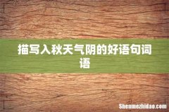 描写入秋天气阴的好语句词语