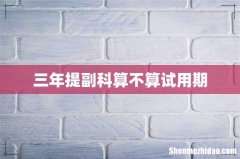 三年提副科算不算试用期