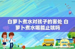 白萝卜煮水对孩子的害处 白萝卜煮水喝能止咳吗