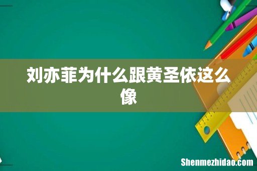 刘亦菲为什么跟黄圣依这么像
