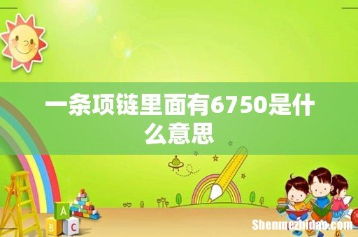 一条项链里面有6750是什么意思