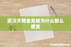 武汉天赐金龙城为什么那么便宜