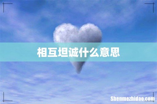 相互坦诚什么意思