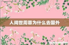 人间世周蓉为什么去国外