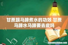甘蔗跟马蹄煮水的功效 甘蔗马蹄水马蹄要去皮吗