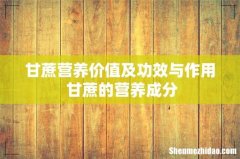 甘蔗营养价值及功效与作用 甘蔗的营养成分
