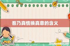 吾乃真情换真意的含义