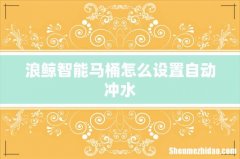 浪鲸智能马桶怎么设置自动冲水