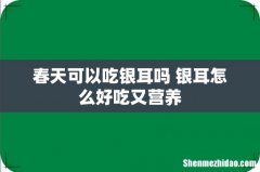 春天可以吃银耳吗 银耳怎么好吃又营养
