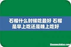 石榴什么时候吃最好 石榴是早上吃还是晚上吃好
