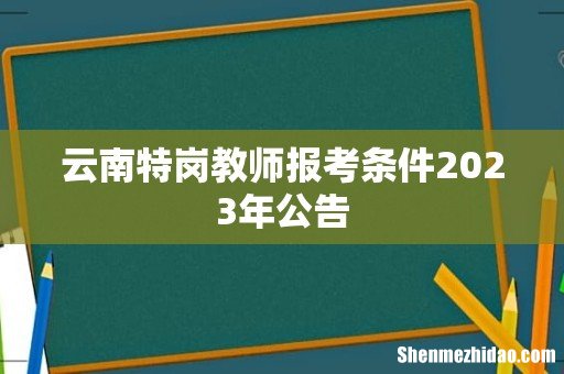 云南特岗教师报考条件2023年公告