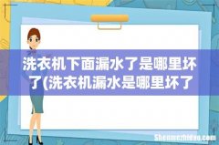 洗衣机漏水是哪里坏了 洗衣机下面漏水了是哪里坏了