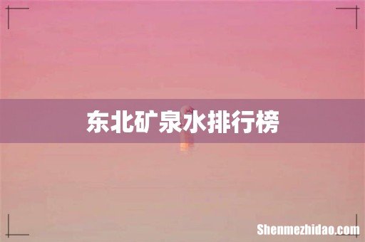 东北矿泉水排行榜
