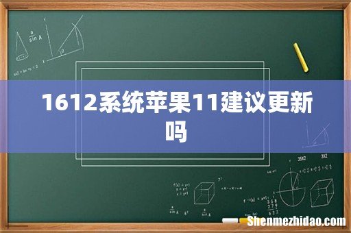 1612系统苹果11建议更新吗