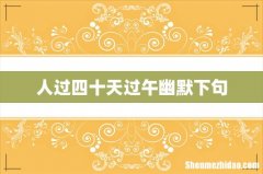 人过四十天过午幽默下句