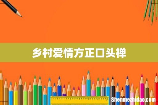 乡村爱情方正口头禅
