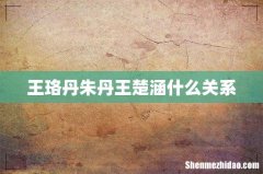 王珞丹朱丹王楚涵什么关系