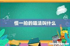 慢一拍的唱法叫什么