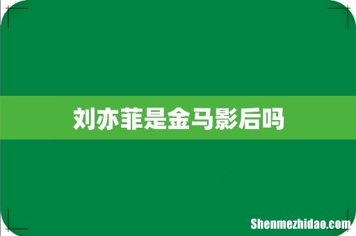 刘亦菲是金马影后吗