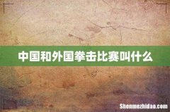 中国和外国拳击比赛叫什么