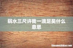 弱水三尺许我一滴足矣什么意思