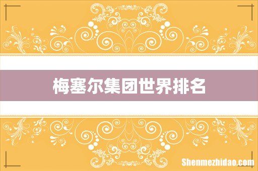 梅塞尔集团世界排名