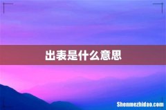 出表是什么意思