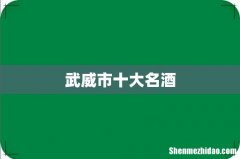 武威市十大名酒