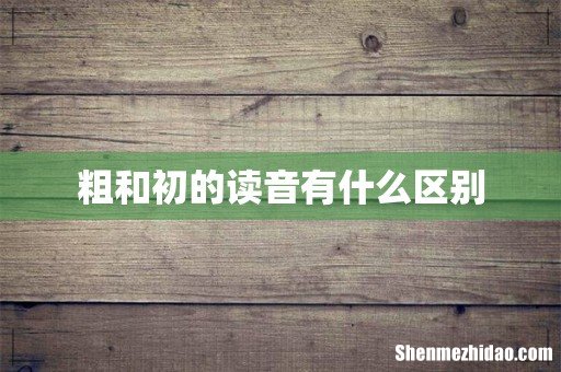 粗和初的读音有什么区别