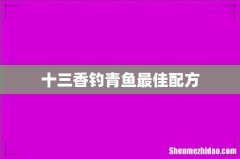 十三香钓青鱼最佳配方