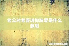 老公对老婆说你缺爱是什么意思