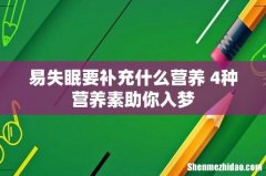 易失眠要补充什么营养 4种营养素助你入梦