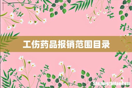 工伤药品报销范围目录