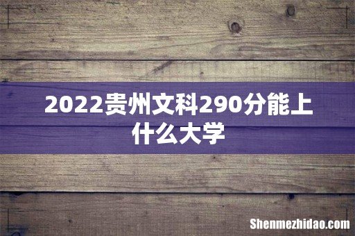 2022贵州文科290分能上什么大学